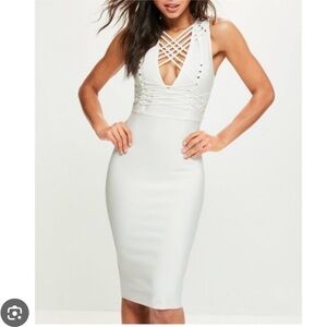 Missguided White Bandage Sleeveless Strappy Midi Dress